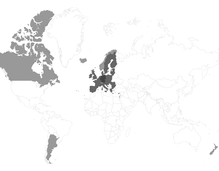 Auftragsdatenverarbeitung - Karte von Ländern mit angemessenem Datenschutzniveau (EU, EWR und Drittländer)