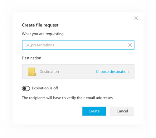 Receive and collect files securely