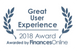 Great user experience awarded by FinancesOnline