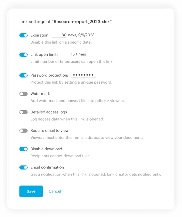 Granular link security controls