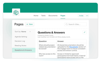 Pages in Tresorit Engage